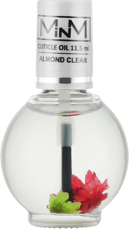 Oliwka do skórek z pędzelkiem i suszonymi kwiatami migdałowca - M-in-M Almond Clear — Zdjęcie N1