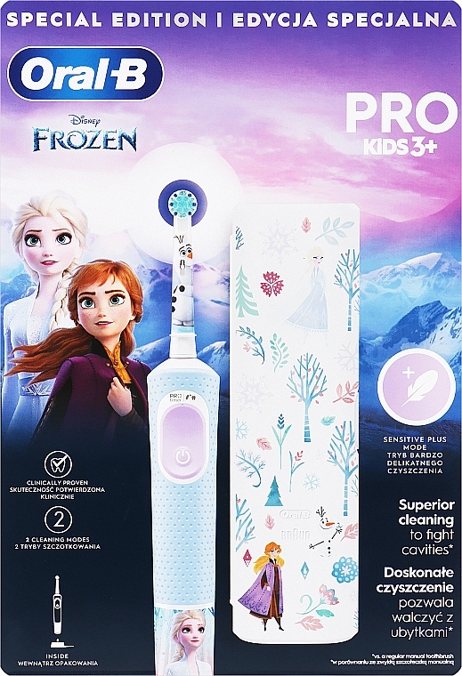 Zestaw podróżny - Oral-B Pro Kids Frozen Special Edition (tooth/brush/1pcs + case) — Zdjęcie N1