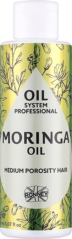 Olejek do włosów średnioporowatych z olejkiem moringa - Ronney Professional Oil System Medium Porosity Hair Moringa Oil — Zdjęcie N1