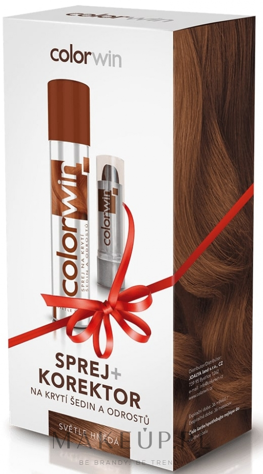 Zestaw do włosów - Colorwin (hair/spray 75 ml + hair/conc 4,6 g) — Zdjęcie Light Brown