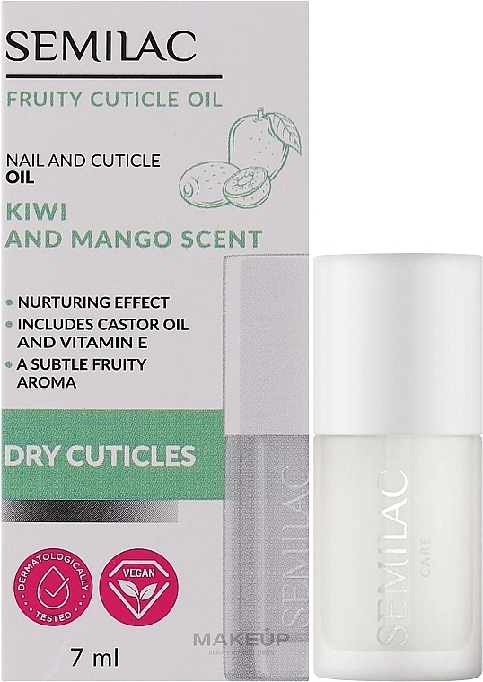 Olejek do skórek Kiwi i mango - Semilac Fruity Cuticle Oil Kiwi & Mango Scent — Zdjęcie N2