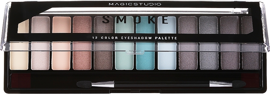 Paleta cieni do powiek - Magic Studio 12 Color Eyeshadow Palette Smoke — Zdjęcie N1