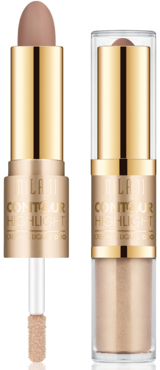 Rozświetlacz i bronzer do konturowania twarzy - Milani Contour & Highlight Cream & Liquid Duo