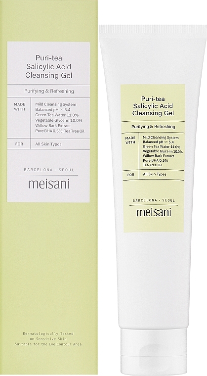 Żel do mycia twarzy - Meisani Puri-Tea Salicylic Acid Cleansing Gel — Zdjęcie N2