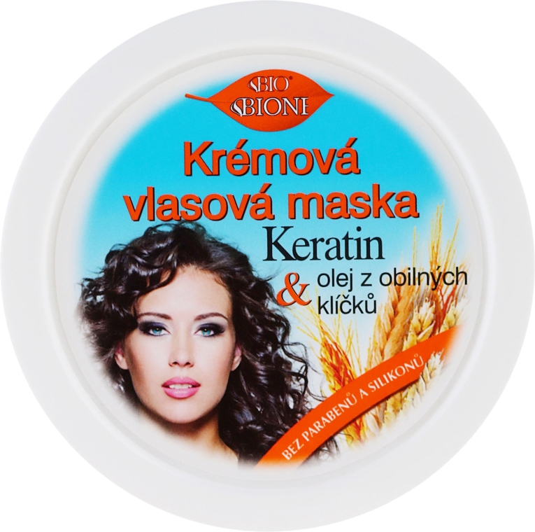 Kremowa maska do włosów - Bione Cosmetics Keratin + Grain Sprouts Oil Cream Hair Mask — Zdjęcie N1