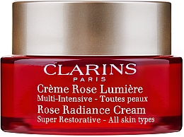 Kup Rozświetlająco-regenerujący przeciwzmarszczkowy krem na dzień - Clarins Super Restorative Rose Radiance Cream