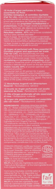 Organiczny olej arganowy - Melvita Organic Nourishing Argan Oil Perfumed With Rose Essential Oil — Zdjęcie N2