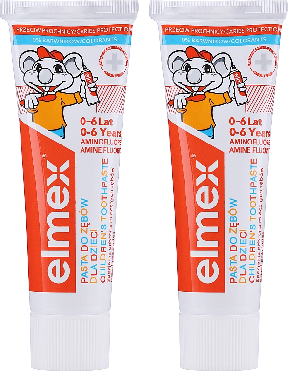 Zestaw past do zębów mlecznych dla dzieci 0–6 lat - Elmex (2 x t/paste 50 ml)