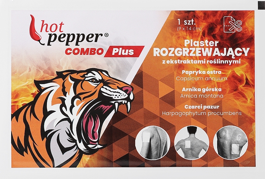 Plaster rozgrzewający, 14x9 cm - Ntrade Hot Pepper Combo Plus Plaster — Zdjęcie N1