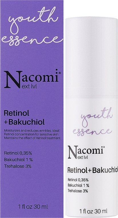 Serum przeciwstarzeniowe z retinolem i bakuchiolem - Nacomi Next Level Retinol 0,35% + Bakuchiol 1% — Zdjęcie N2