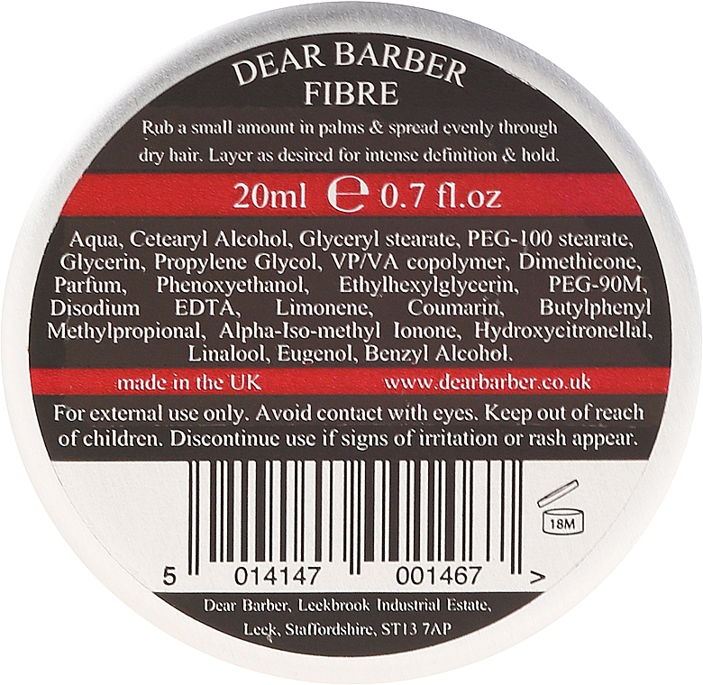 Włóknisty wosk do włosów - Dear Barber Fibre Shaper 