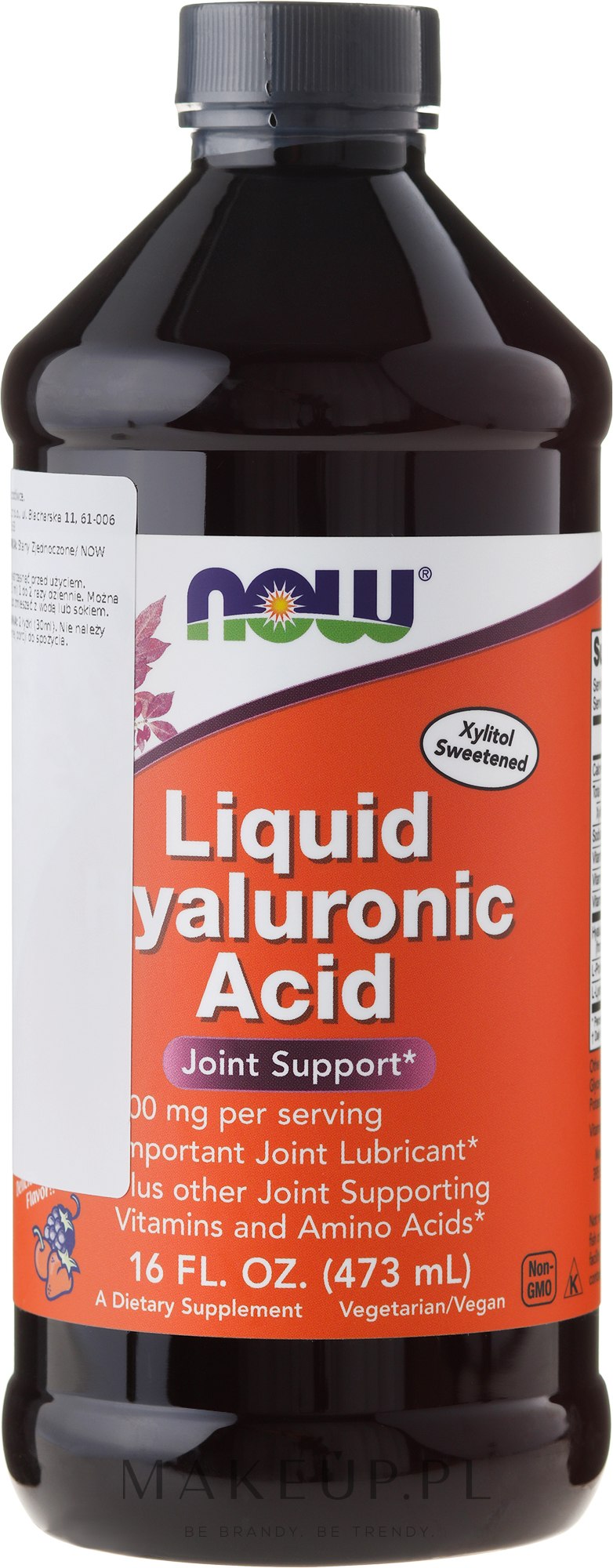 Kwas hialuronowy na prawidłową pracę stawów - Now Foods Liquid Hyaluronic Acid — фото 473 ml