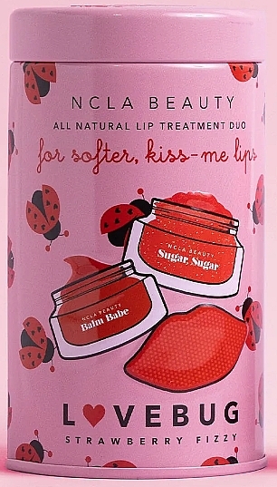 Zestaw - NCLA Beauty Lovebug Lip Care Value Set (lip/scr/15ml + lip/balm/10ml + lip scr/1pc) — Zdjęcie N1