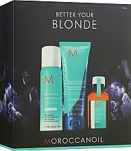 Zestaw - Moroccanoil Better Your Blonde Set (shm/70ml + dry/shm/60ml + hair/oil/25ml) — Zdjęcie N1