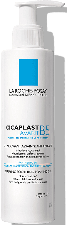 Kojący żel do skóry suchej - La Roche-Posay Cicaplast Lavant B5 Purifying Soothing Foaming Gel