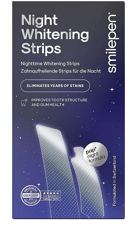 Paski do wybielania zębów na noc - SwissWhite Smilepen Night Whitening Strips — Zdjęcie N1