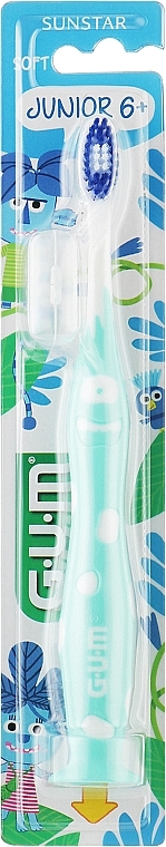 Szczoteczka do zębów Junior Monster, turkusowa - G.U.M Toothbrush — Zdjęcie N1