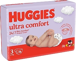Pieluchy Ultra Comfort 3, 4-9 kg, Mega, 78 szt. - Huggies  — Zdjęcie N2