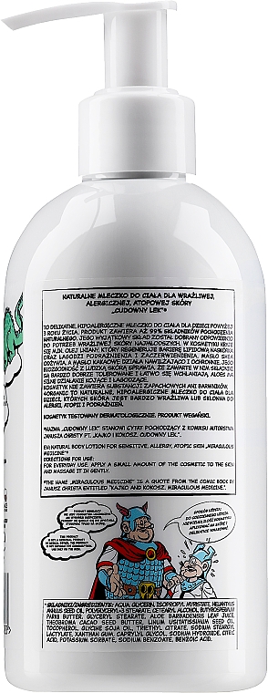 Mleczko do ciała dla dzieci Kaiko i Kokosh Cudowna Medycyna - 4Organic Natural Body Milk For Sensitive Skin — Zdjęcie N4
