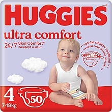 Pieluchy Ultra Comfort 4, 7-18 kg, 50 szt. - Huggies — Zdjęcie N1