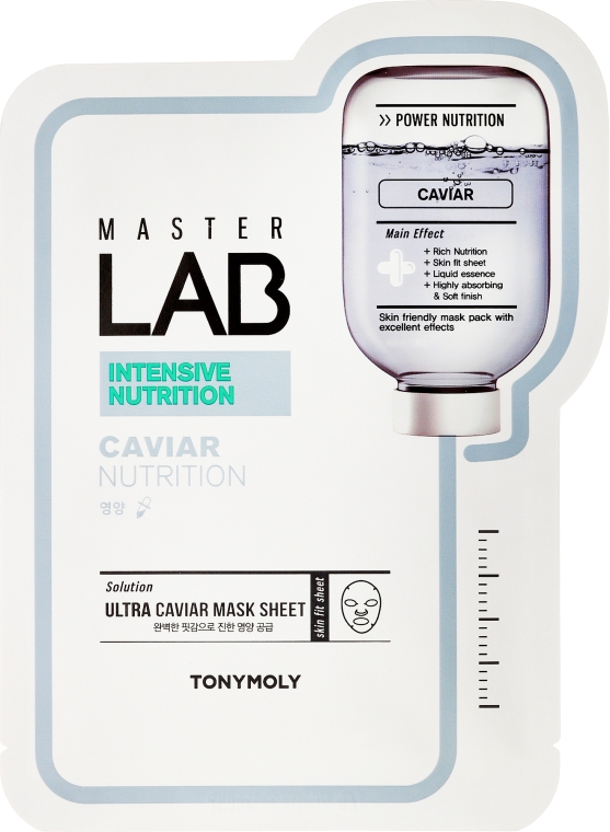 Intensywnie odżywiająca maska w płachcie do twarzy - Tony Moly Master Lab Intensive Nutrition Caviar Nutrition Face Mask Sheet — Zdjęcie N1