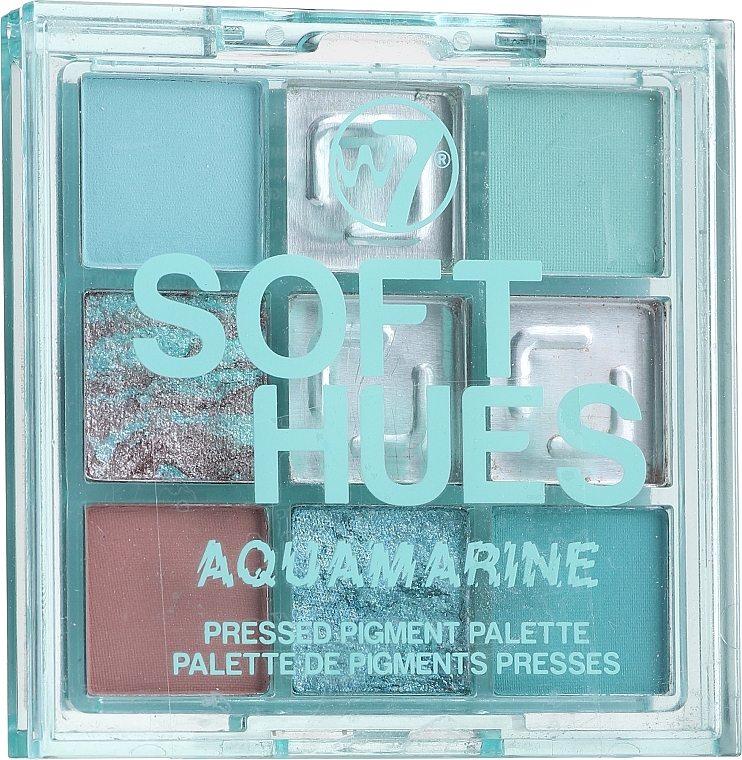 PRZECENA! Paletka cieni do powiek - W7 Soft Hues Aquamarine Pressed Pigment Palette * — Zdjęcie N3