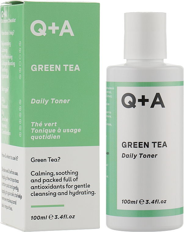 Oczyszczający tonik do twarzy z zieloną herbatą - Q + A Green Tea Daily Toner — Zdjęcie N1