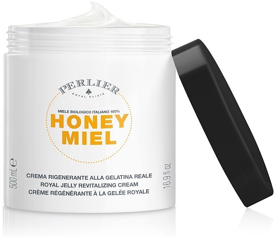 Miodowy nawilżający krem do ciała z mleczkiem pszczelim - Perlier Honey Miel Rejuvenating Body Cream — Zdjęcie N1