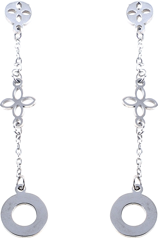 Kolczyki damskie, pierścienie na łańcuszku, srebrne - Lolita Accessories — Zdjęcie N1