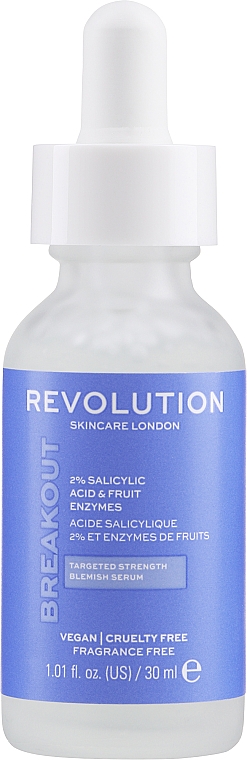 Serum do twarzy z kwasem salicylowym i enzymami owocowymi - Revolution Skincare Serum 2% Salicylic Acid & Fruit Enzymes — Zdjęcie N1