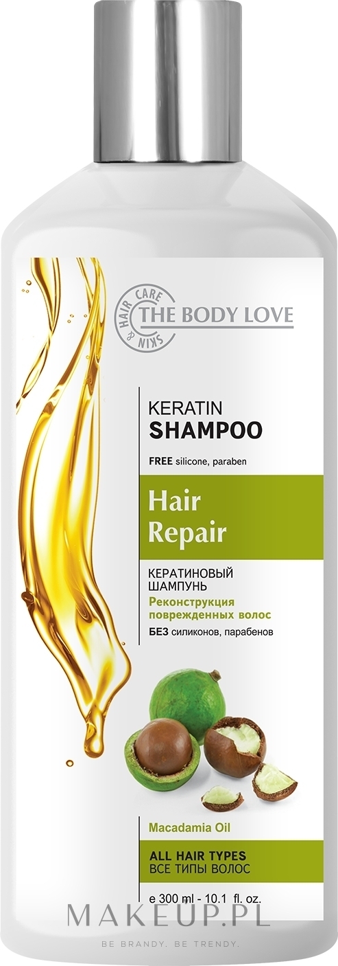 Szampon do włosów z keratyną i olejem makadamia - The Body Love Keratin Shampoo — Zdjęcie 300 ml