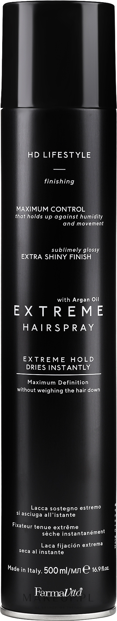 Lakier do włosów - Farmavita HD Hair Spray Extreme — Zdjęcie 500 ml