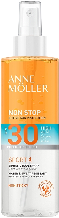 Dwufazowy spray przeciwsłoneczny - Anne Molle Non Stop Sport Biphase Body Spray SPF30 — Zdjęcie N1