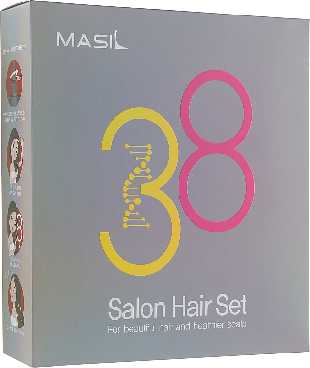 Zestaw - Masil 8 Seconds Salon Hair Set (mask/200ml + mask/8ml + shm/300ml + shm/8ml ) — Zdjęcie N1