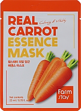Maska do twarzy na tkaninie z ekstraktem z marchwi	 - FarmStay Real Carrot Essence Mask — Zdjęcie N1