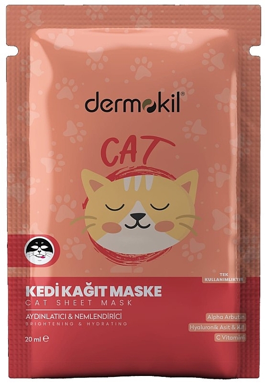 Maseczka w płachcie Kot - Dermokil Cat Sheet Mask — Zdjęcie N1