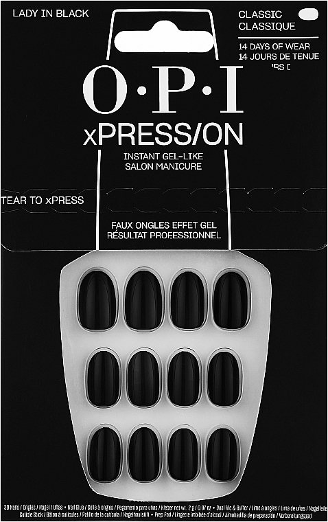 Zestaw sztucznych paznokci - OPI Xpress/On Lady In Black — Zdjęcie N1