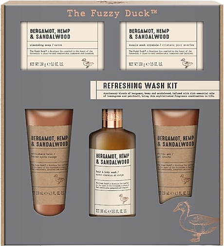 Zestaw, 5 produktów - Baylis & Harding The Fuzzy Duck Bergamot Hemp & Sandalwood Refreshing Wash Kit Gift Set — Zdjęcie N1