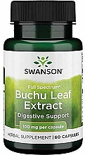 Ziołowy suplement diety Bukko brzozowe, 100 mg - Swanson Full Spectrum Buchu Leaf Extract — Zdjęcie N1