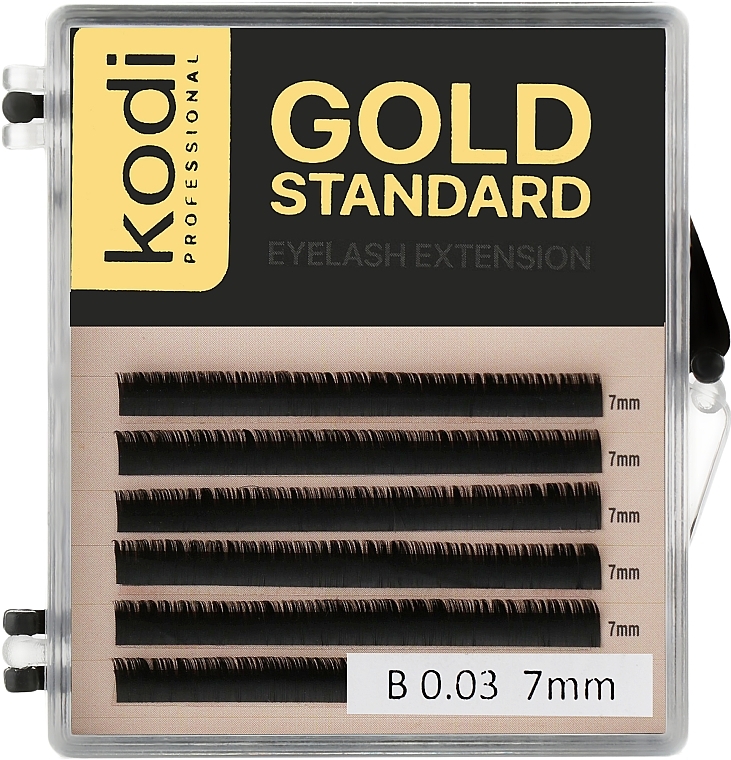 Sztuczne rzęsy Gold Standart B 0.03 (6 rzędów: 7 mm) - Kodi Professional — Zdjęcie N1