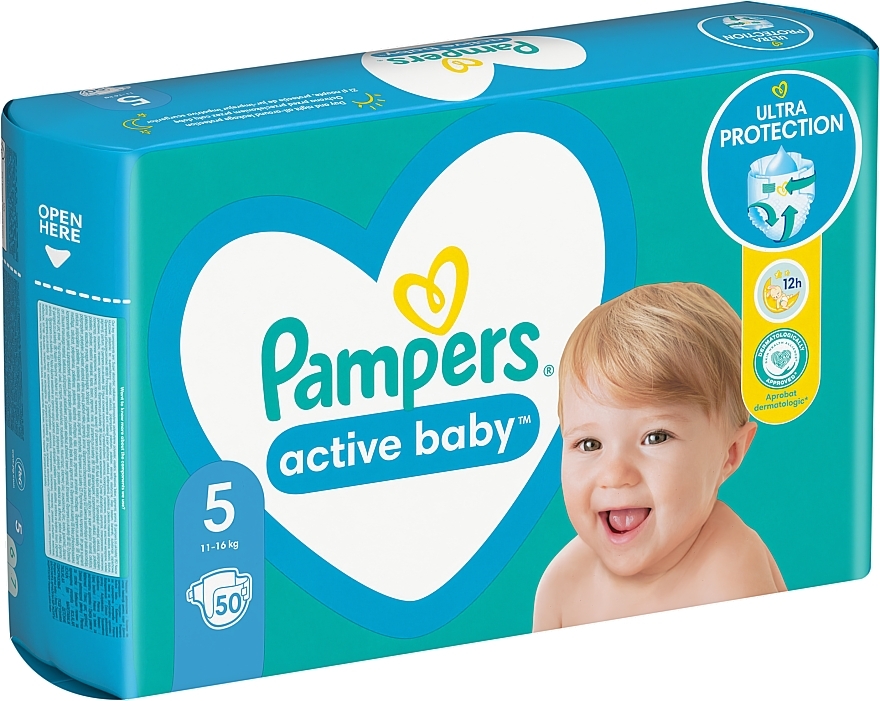 Pampers Active Baby, 5 pieluszek (11-16 kg), 50 szt. - Pampers — Zdjęcie N11