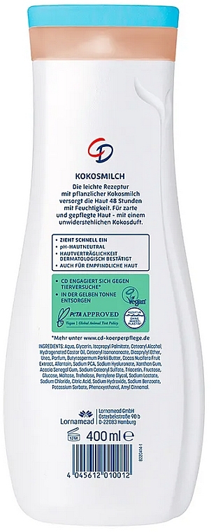 Kokosowy balsam do ciała - CD Body Milk Coconut — Zdjęcie N2