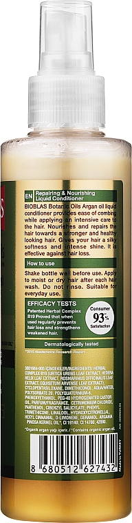 Odżywka do włosów w sprayu z olejkiem arganowym - Bioblas Botanic Oils — Zdjęcie N2