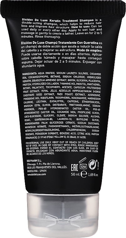 Regenerujący szampon z keratyną De Lux N 4.1 - Simone DSD De Luxe Dixidox DeLuxe Keratin Treatment Shampoo — Zdjęcie N3