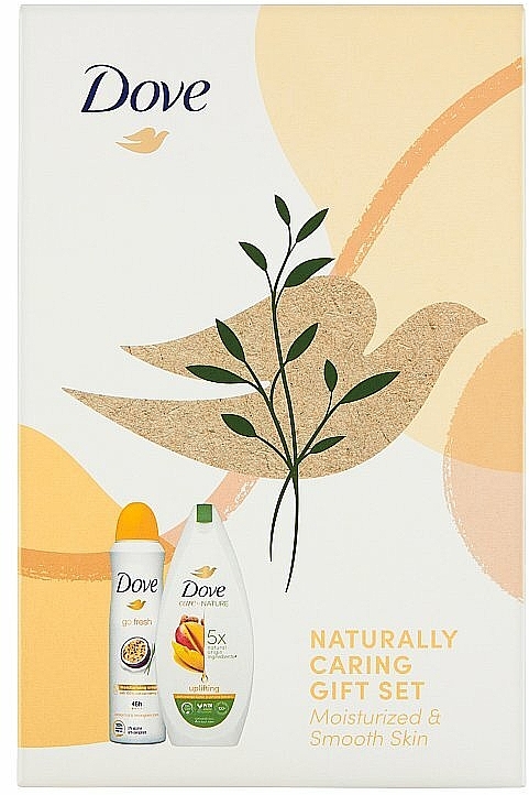 Zestaw - Dove Naturally Caring Gift Set (sh/gel/250ml + deo/spray/150ml) — Zdjęcie N4