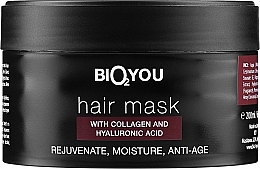 Maska do włosów z kolagenem i kwasem hialuronowym - Bio2You Natural Hair Mask — Zdjęcie N1