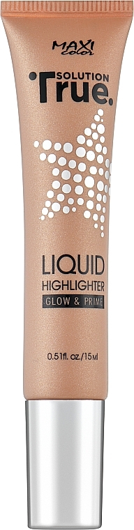 Rozświetlacz w płynie - Maxi Color True Solution Liquid Highlighter Glow & Prime — Zdjęcie N1