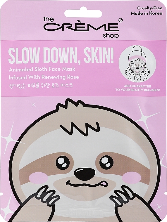 Maseczka do twarzy - The Creme Shop Slow Down Skin! Animated Sloth Face Mask — Zdjęcie N1