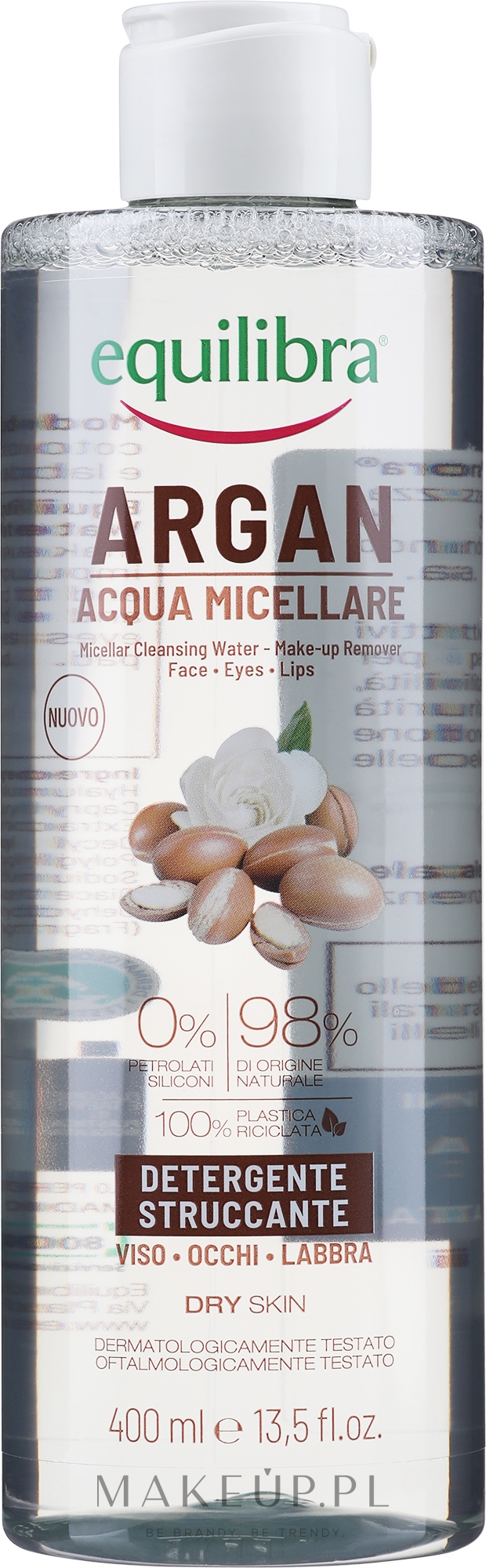 Arganowa woda micelarna - Equilibra Argan — Zdjęcie 400 ml