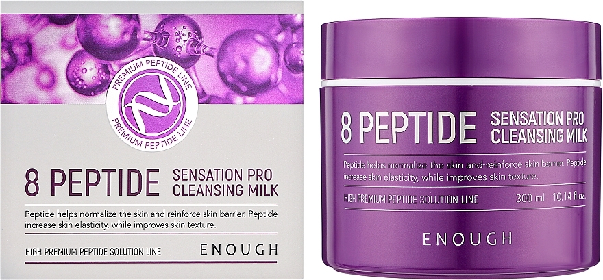 Mleczko oczyszczające do twarzy z peptydami - Enough 8 Peptide Sensation Pro Cleansing Milk — Zdjęcie N2